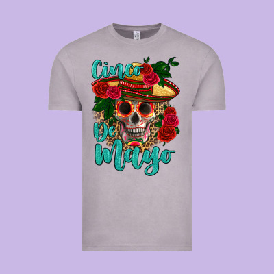 Cinco De Mayo Skull Vintage Tee Designed By Hra Design Shop
