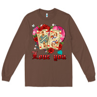 Chestnut love you playing cards roses and pearls Long Sleeve Tee - AdoDesignShop