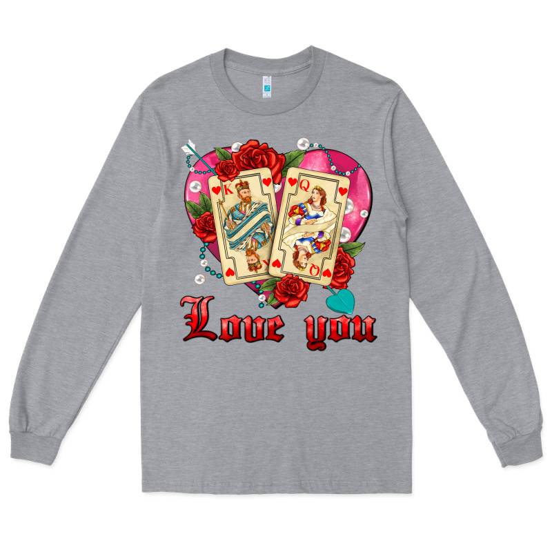 Love You Playing Cards Roses And Pearls Long Sleeve Tee by AdoDesignShop | Teevron