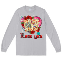 Moon Dust love you playing cards roses and pearls Long Sleeve Tee - AdoDesignShop