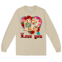 Mushroom love you playing cards roses and pearls Long Sleeve Tee - AdoDesignShop