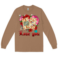 Toasted Coconut love you playing cards roses and pearls Long Sleeve Tee - AdoDesignShop
