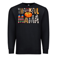 Black Thankful Mama Premium Sweatshirt - MaliasSmallBusiness
