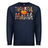 Navy Thankful Mama Premium Sweatshirt - MaliasSmallBusiness