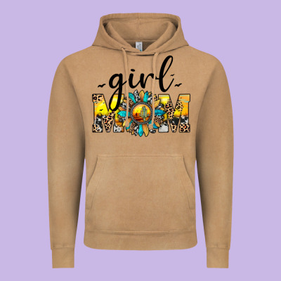 Girl Mom Vintage Hoodie Designed By Jahusdesignshop