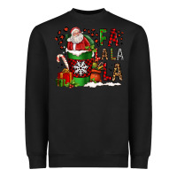 Black fa la la la la christmas santa claus coffee cup Heavyweight Sweatshirt - FaDigitalArtStudio