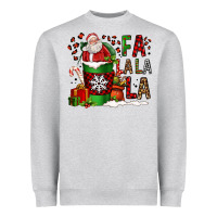 Heather Grey fa la la la la christmas santa claus coffee cup Heavyweight Sweatshirt - FaDigitalArtStudio