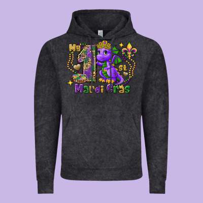 Dragon My First Mardi Gras Vintage Hoodie Designed By Fadigitalartstudio