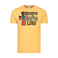 Vintage Mustard blessed İs the nation whose god is the lord Vintage Tee - CowhideDigitalArt