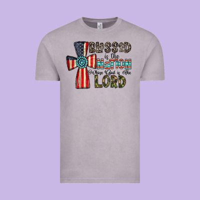 Blessed İs The Nation Whose God Is The Lord Vintage Tee Designed By Cowhidedigitalart