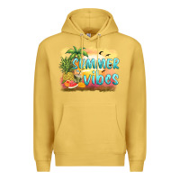 Antique Gold summer vibes sunset and fruits Premium Hoodie - BarkalooDesign