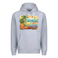 Heather Grey summer vibes sunset and fruits Premium Hoodie - BarkalooDesign