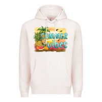 Pale Pink summer vibes sunset and fruits Premium Hoodie - BarkalooDesign