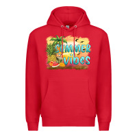 Red summer vibes sunset and fruits Premium Hoodie - BarkalooDesign
