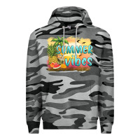 Slate Camo summer vibes sunset and fruits Premium Hoodie - BarkalooDesign