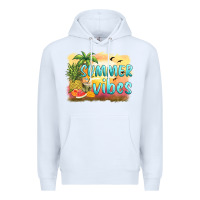 White summer vibes sunset and fruits Premium Hoodie - BarkalooDesign