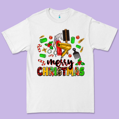 Premium Tee merry christmas hair