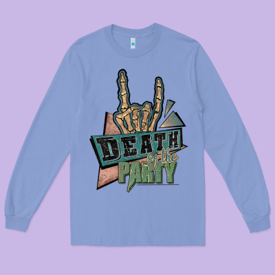 Death Of The Party White Long Sleeve Tee Designed By Jahusdesignshop