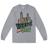 Heather Grey death of the party white Long Sleeve Tee - JahusDesignShop