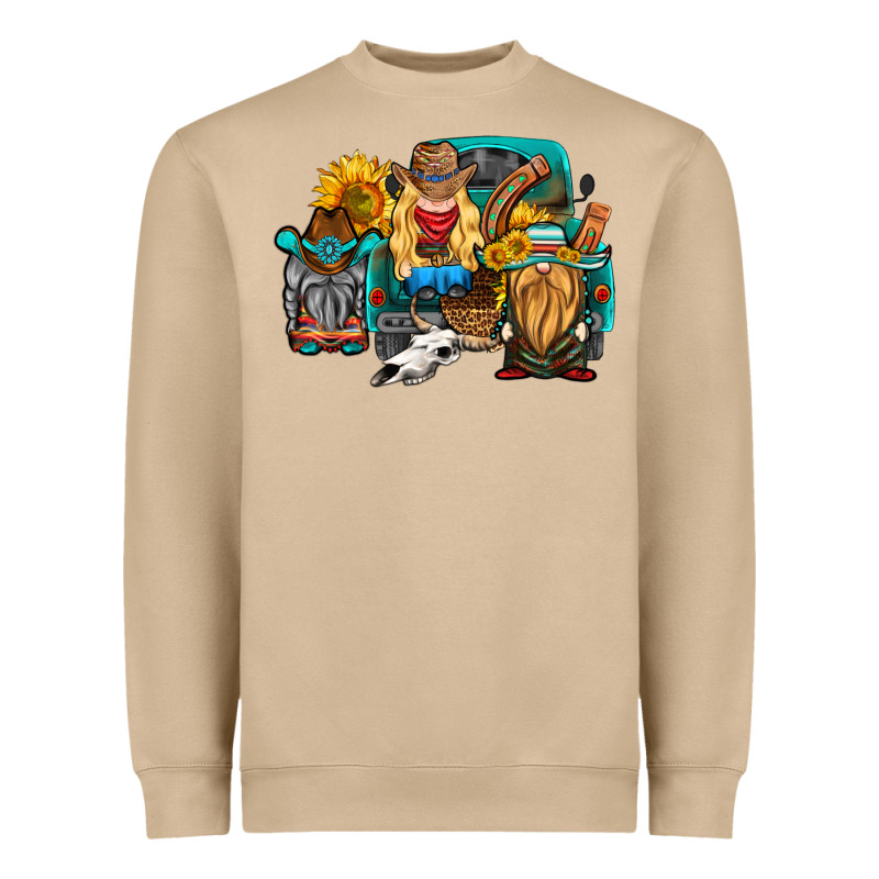 Western Truck With Gnomes Heavyweight Sweatshirt by HRA Design Shop | Teevron