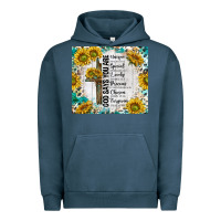 Pigment Midnight Navy god says you are with sunflower Urban Hoodie - TumblerDesignByShophia