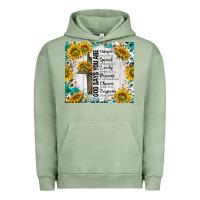 Pigment Oil Green god says you are with sunflower Urban Hoodie - TumblerDesignByShophia