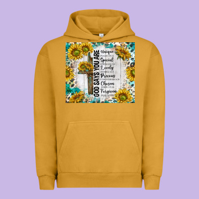 God Says You Are With Sunflower Urban Hoodie Designed By Tumblerdesignbyshophia
