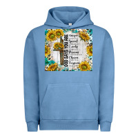 Pigment Pebble Blue god says you are with sunflower Urban Hoodie - TumblerDesignByShophia