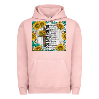Pigment Salmon god says you are with sunflower Urban Hoodie - TumblerDesignByShophia