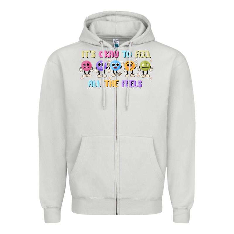 It's Okay To Feel All The Feels Zipper Hoodie by MaliasSmallBusiness | Teevron
