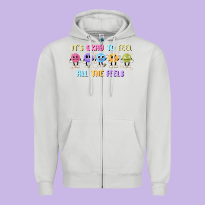 It's Okay To Feel All The Feels Zipper Hoodie Designed By Maliassmallbusiness