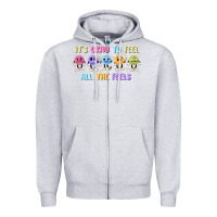 Heather Grey it's okay to feel all the feels Zipper Hoodie - MaliasSmallBusiness