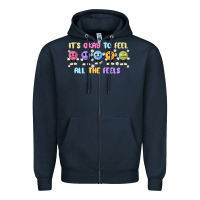 Navy it's okay to feel all the feels Zipper Hoodie - MaliasSmallBusiness