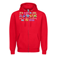 Red it's okay to feel all the feels Zipper Hoodie - MaliasSmallBusiness