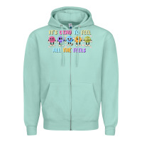 Seafoam it's okay to feel all the feels Zipper Hoodie - MaliasSmallBusiness