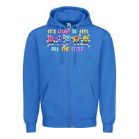 True Royal it's okay to feel all the feels Zipper Hoodie - MaliasSmallBusiness