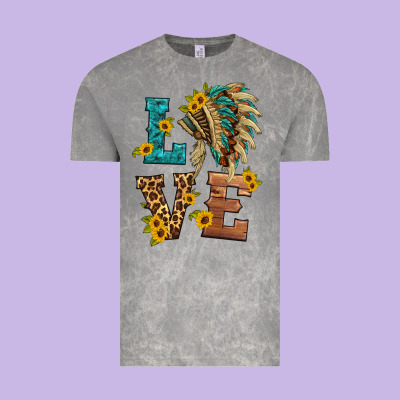 Love Indian Headdress Vintage Tee Designed By Hra Design Shop