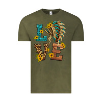 Vintage Olive love indian headdress Vintage Tee - HRA Design Shop