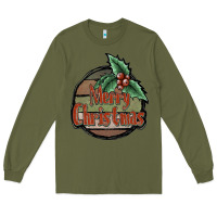 Army Green Merry Christmas Long Sleeve Tee - JahusDesignShop