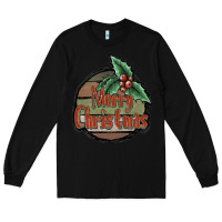 Black Merry Christmas Long Sleeve Tee - JahusDesignShop