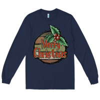 Navy Merry Christmas Long Sleeve Tee - JahusDesignShop
