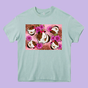 Guinea Pig Flowers Heavy Core Tee Designed By Artiststas