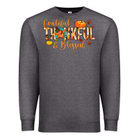 Charcoal Heather grateful thankful and blessed Premium Sweatshirt - MaliasSmallBusiness