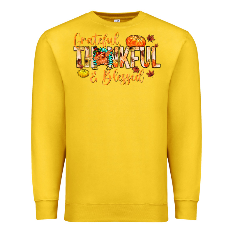 Grateful Thankful And Blessed Premium Sweatshirt by MaliasSmallBusiness | Teevron