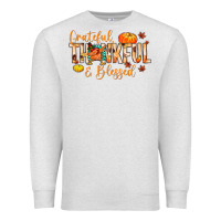 Oatmeal Heather grateful thankful and blessed Premium Sweatshirt - MaliasSmallBusiness