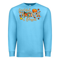 Ocean Blue grateful thankful and blessed Premium Sweatshirt - MaliasSmallBusiness