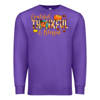 Purple grateful thankful and blessed Premium Sweatshirt - MaliasSmallBusiness