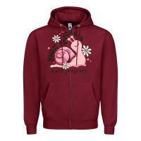 Burgundy snail progress is stil progress Zipper Hoodie - MaliasSmallBusiness