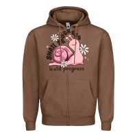Chestnut snail progress is stil progress Zipper Hoodie - MaliasSmallBusiness