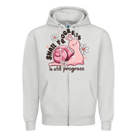 Dove Grey snail progress is stil progress Zipper Hoodie - MaliasSmallBusiness